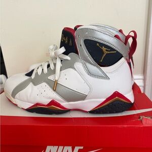 Jordan Men’s Athletic Shoes White Silver Red Gold